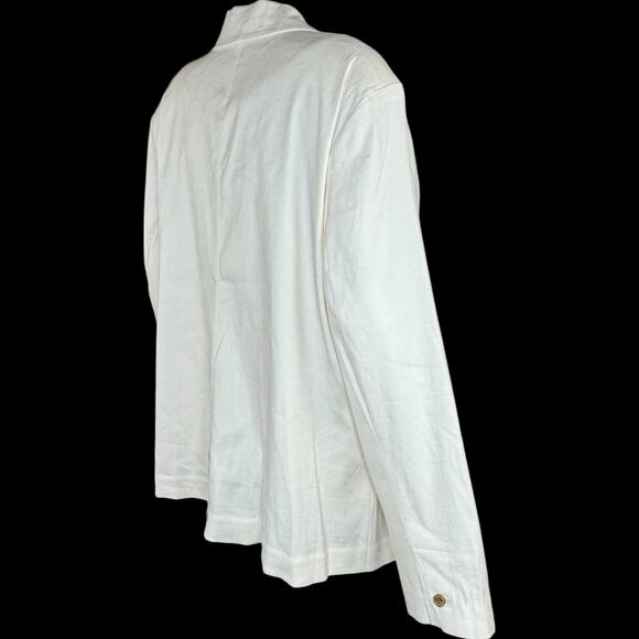 Studio Park x Leah Williams Elevated Linen Blazer Ivory XL Tuxedo Lapel NWOT - Picture 7 of 15